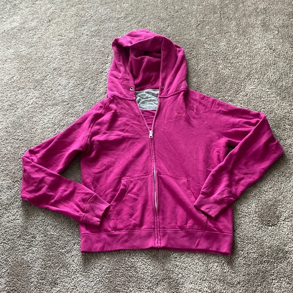 Nike Pink Full Zip Hoodie Sweatshirt Athletic Casual SIZE M